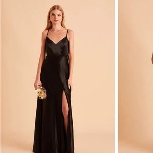 BIRDY GREY Black Satin Bridesmaids Dress